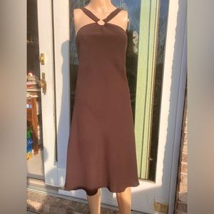 Y2K Style Brown Jones Wear Halter Midi Dress
